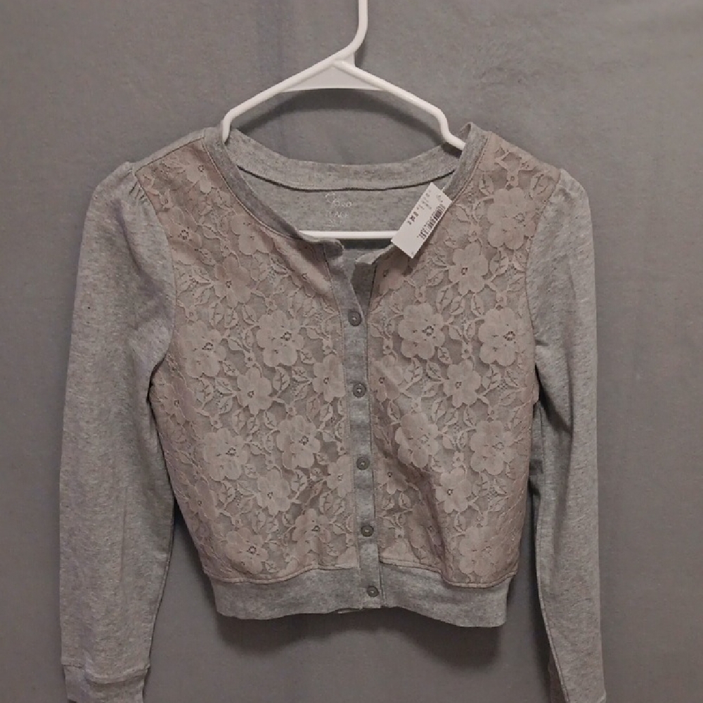 1989 Place Heather Gray Lace Cardigan. Size XL